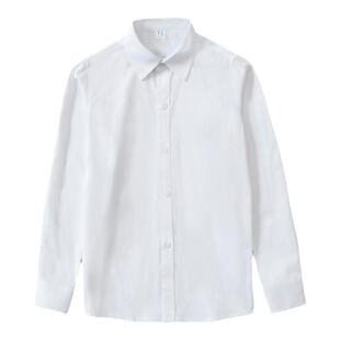 儿童衬衫男孩校服小学生学院风尖领演出服男孩女孩大童纯棉白衬衣