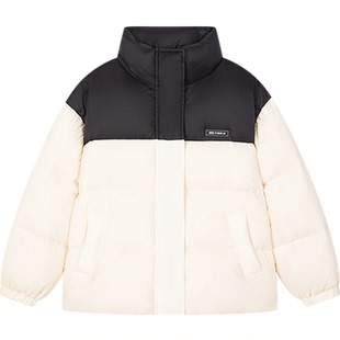 笛莎童装女童羽绒服冬季新款中大童儿童女孩短款立领面包服加厚