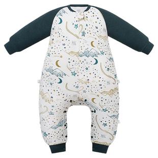 Nest Designs婴儿睡袋秋冬款竹棉纱布宝宝睡袋四季通用分腿防踢被