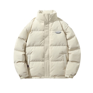 男士卡其色羽绒服男短款冬季加厚2025新款立领面包服鸭绒外套百搭