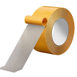 网格双面胶高粘度强力固定贴粘地毯婚庆会展标牌相框专用不留痕透明无痕墙面不留胶地板地垫门对拼接布基胶带