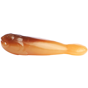 梵峙和田玉新疆黄糖玉鱼吊坠且末细料挂件