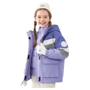 巴拉巴拉儿童羽绒服女童三合一外套大童工装仿冲锋衣冬装新款童装