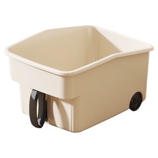 橱柜收纳盒带把手滑轮高处厨房锅具收纳盒下水槽置物架吊柜储物筐