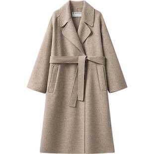 播商场同款倪妮同款慵懒韩系中长款24冬新羊毛呢外套女BDR4AD3727