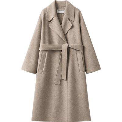 播商场同款倪妮同款慵懒韩系中长款24冬新羊毛呢外套女BDR4AD3727