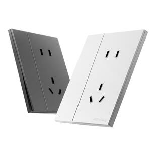 暗装86型一开五孔单控双控左开关右插座面板家用超薄10a底盒通用