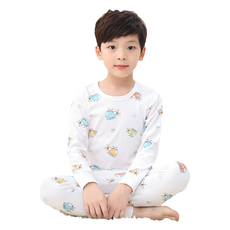 儿童纯棉保暖内衣男童无骨缝小孩