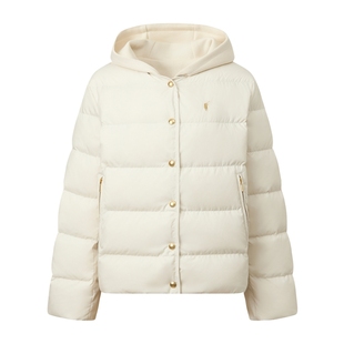 POLOWALK女士羽绒服2025冬季新款90鸭绒连帽拼接休闲羽绒服外套
