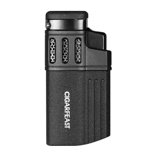 CIGARFEAST【新款】合金防风四火直冲雪茄打火机合金防滑磨砂工艺