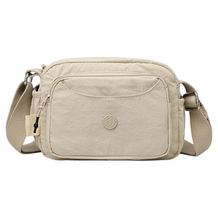 2025新款时尚尼龙布斜挎包女单肩大容量多隔层轻便小包帆布妈妈包