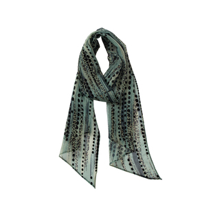 Covertitle 复古绿色波点豹纹渐变丝巾长款四季配饰百搭高级感