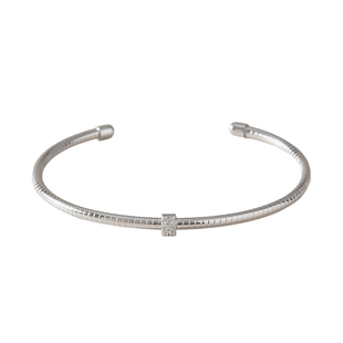 素图手镯925银时尚轻奢精致实心银镯子小众百搭简约设计感手饰女