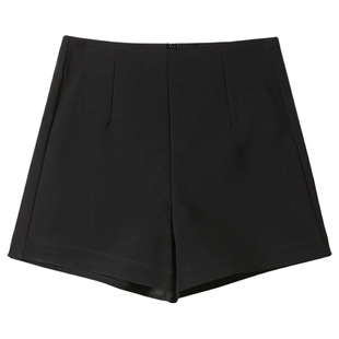 黑色紧身辣妹热裤女2025秋冬大码弹力高腰小个子包臀显瘦女团短裤