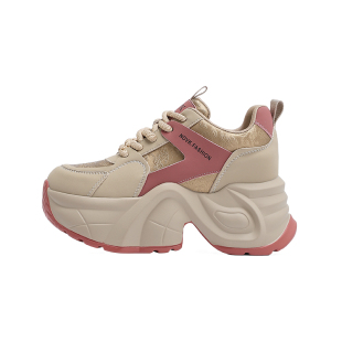 厚底老爹鞋女2026新款春季配阔腿裤的鞋子女小个子显高休闲运动鞋