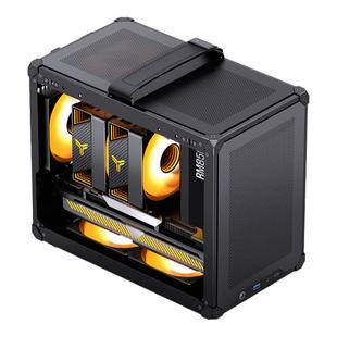 乔思伯C6 MAX手提MATX机箱紧凑型便携式立式桌面侧透电脑主机外壳