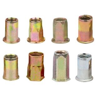 304不锈钢拉铆螺母平头小沉头盲孔六角镀锌铝制拉卯螺母M3M6M8M12