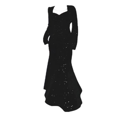 赫本风高级感亮晶晶鱼尾礼服长裙