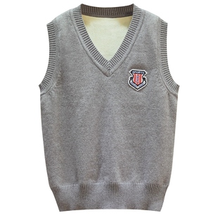 儿童马甲秋冬季加厚加绒男童毛线背心女童宝宝针织毛衣中大童马夹