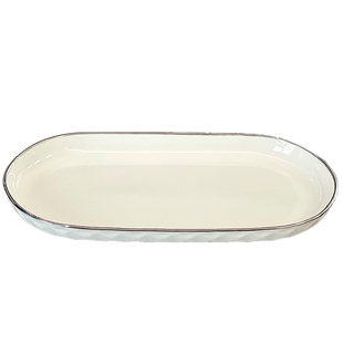 日式陶瓷盘鱼盘蒸鱼盘子家用大号餐盘菜盘饺子盘装菜盘子餐具碟盘