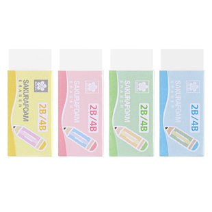 日本sakura樱花橡皮擦2b4b可爱橡皮擦字成线专小 学生一年级儿童铅笔用小号迷你橡皮檫聚干净像皮