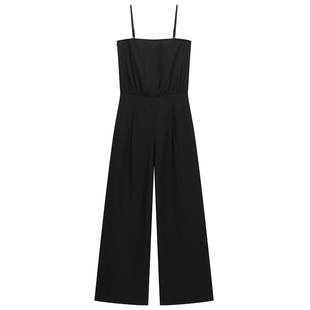 【新品】OCHIRLY欧时力 100%亚麻可拆肩带连体裤露肩阔腿收腰25夏