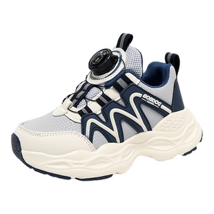 巴布豆男童鞋子秋冬款2025新款4加绒二棉5冬鞋6儿童纽扣运动鞋7岁