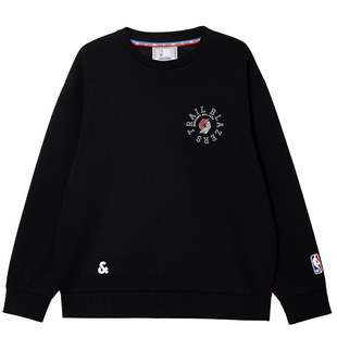 【NBA联名】杰克琼斯春季男装开拓者队肌理印花卫衣宽松含棉外套