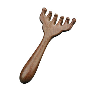 檀木经络按摩梳五爪按摩器疏通头部颈纹梳点穴挠抓按头皮神器梳子