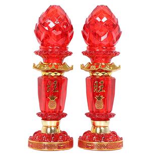 led电子蜡烛灯家用供佛长明灯佛前供灯供奉观音财神电蜡烛台一对