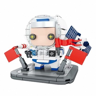 森宝超萌火箭队积木正版授权航天宇航员人偶男孩益智拼装玩具礼物