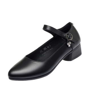 意尔康2026春季新款女单鞋正品真皮女鞋时尚休闲粗跟中跟软牛皮鞋