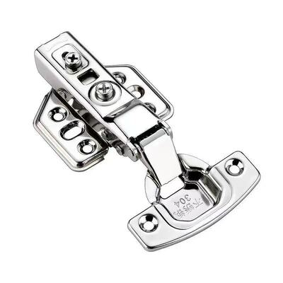 304不锈钢合页阻尼液压缓冲橱柜衣柜弹簧大中弯半盖烟斗铰链全盖