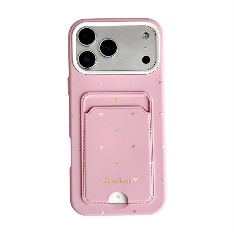 高级彩绘爱心卡包适用苹果17promax手机壳新款iPhone16e卡套一体i15放2张卡13插卡12收纳13零钱包11放小卡Air