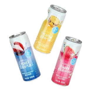 九日气泡水果汁型碳酸饮料320ml越南进口菠萝荔枝芭乐茶饮品汽水