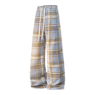 IT'S5cm红色格子毛呢休闲裤