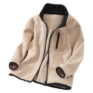 儿童摇粒绒外套男童春秋款2024新款女童秋装薄绒大童薄款初秋外衣