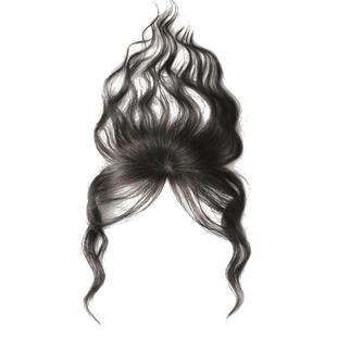 刘海假发片女自然高颅顶蓬松真发波浪卷隐形胎毛刘海轻薄发际线贴