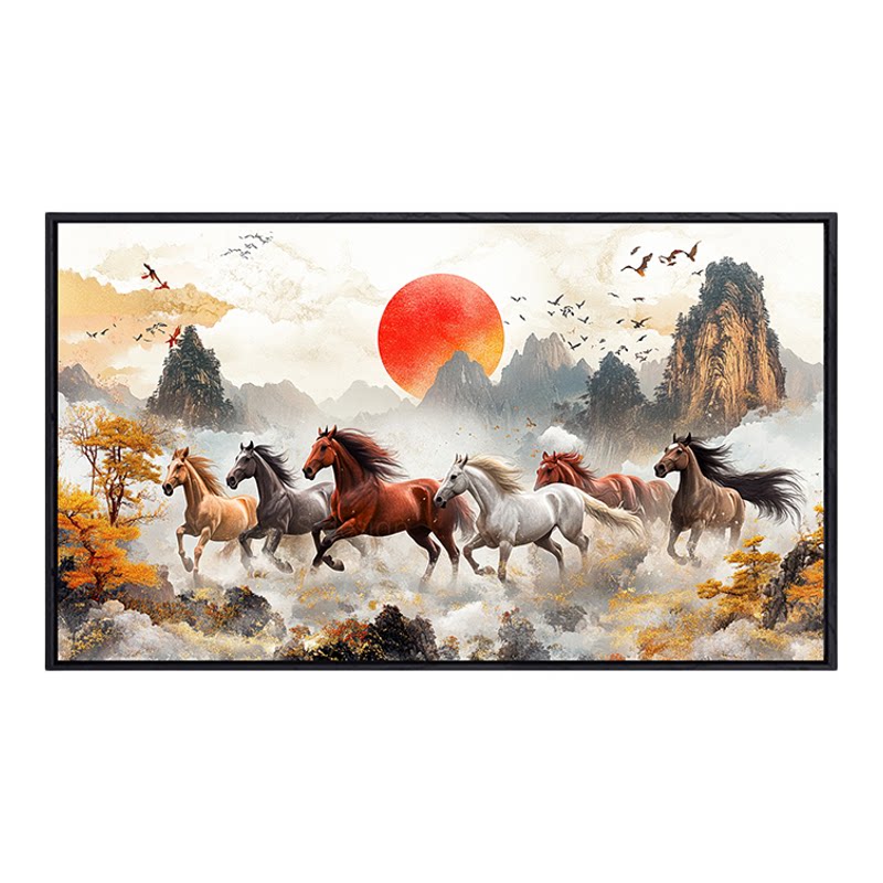 马到成功数字油画手工diy填色画