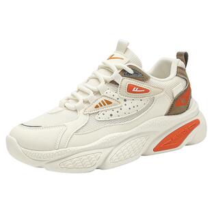 回力男鞋春季新款透气老爹鞋男款厚底运动鞋初中生网面防臭休闲鞋