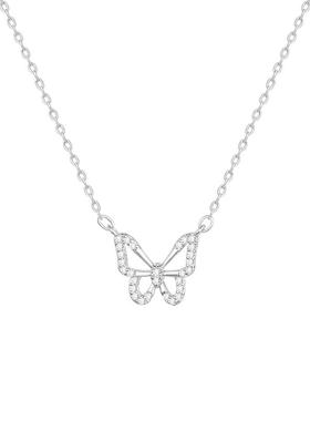 999纯银钻石蝴蝶项链高级感气质