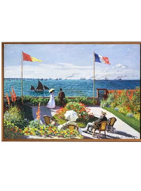 《花园》莫奈客厅有框客厅装饰画
