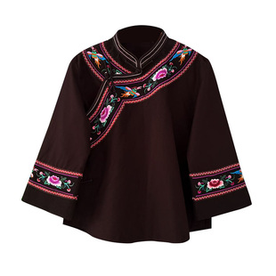 布依族服装女贵州少数民族风广西壮族服饰上衣修身显瘦刺绣苗族服