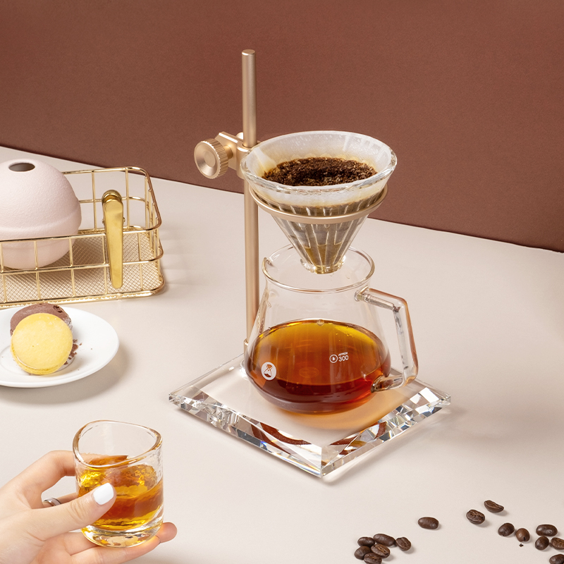 泰摩 水晶木思手冲架 V60玻璃滴滤式支架 家用手动咖啡器具