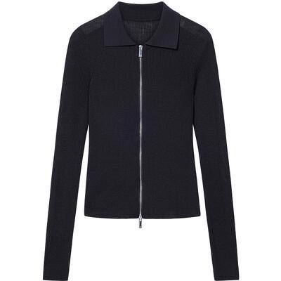 【明星同款】BLUE ERDOS26早春新品绵羊毛混纺小翻领针织开衫女