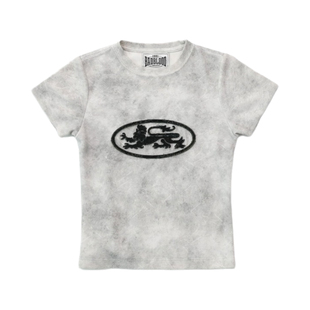 韩国 badblood辣妹复古T恤女夏季新款水洗做旧刺绣设计感短款上衣