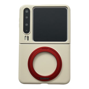 【高级感】纯色磨砂古董白金属旋转支架适用华为purax手机壳zflip7女款mixflip2新款magicVflip2翻盖防摔nova