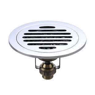 松花磁悬浮铜圆形防臭地漏浴室下水道卫生间阳台大排量地漏盖