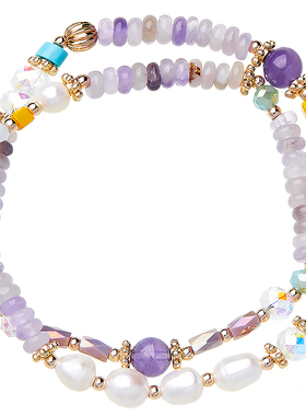 兰诺紫水晶淡水珍珠手链女