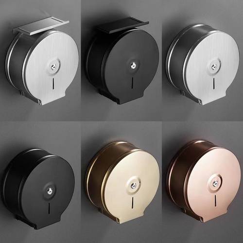 304不锈钢大卷纸架盒大盘商用壁挂厕公共卫生酒店纸盒手纸盒纸盒